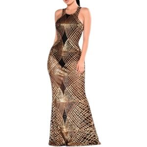 24K Label Maxi Mermaid Gown Evening‎ Dress Size L